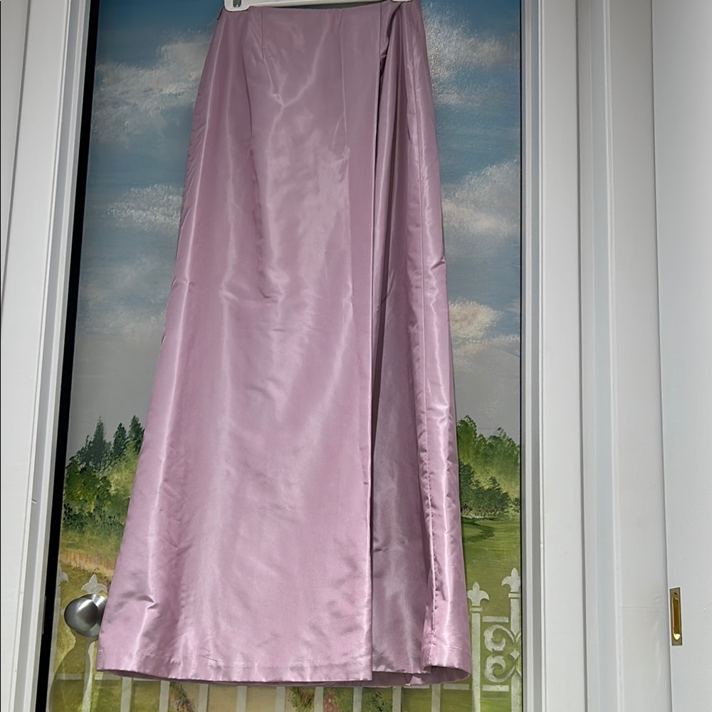 Vintage💜Carmen Marc Valvo Lavender A-Line Maxi Skirt 100% Silk